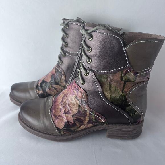 Women's ELITES By Corky's Brown artsy Leather Ankle Boots-Size 7-ALICIA - Picture 4 of 9